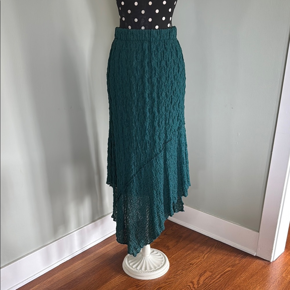 Elegant Teal Asymmetrical Skirt